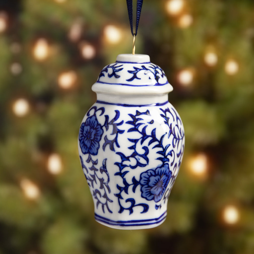 Dynasty Ginger Jar Christmas Ornament Vines Set Of Six