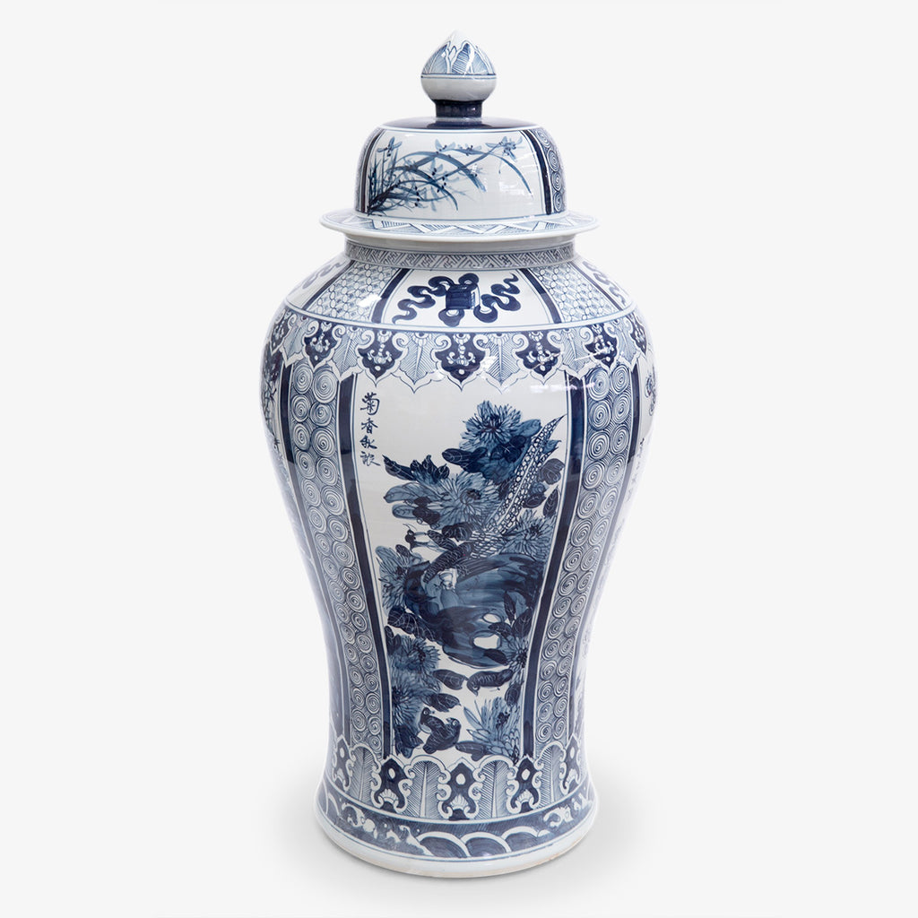 Dynasty Ginger Jar Floral 113cm Lid On