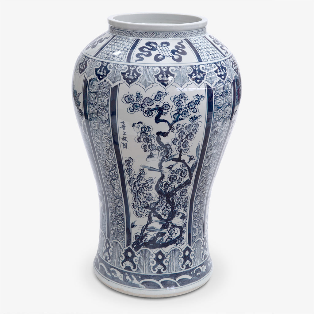 Dynasty Ginger Jar Floral 113cm Lid Off