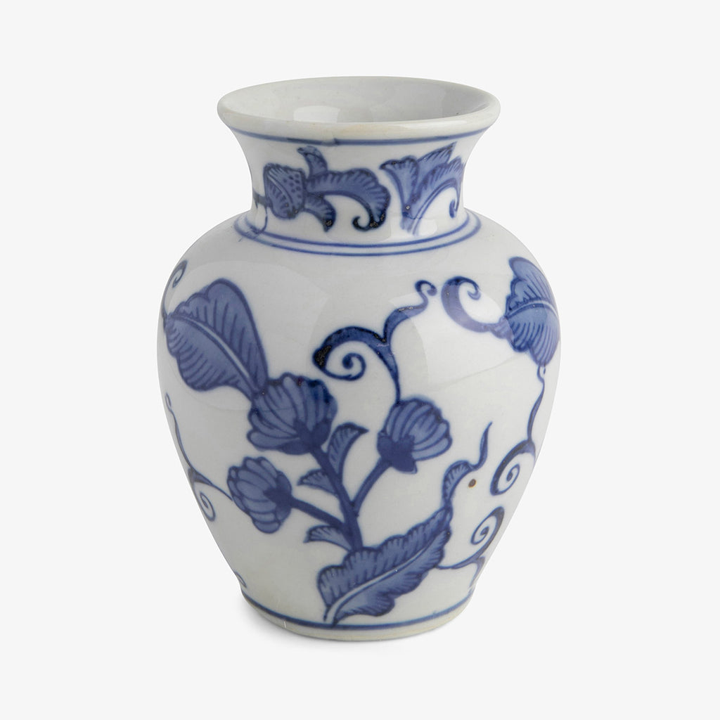 Dynasty Swirling Flower & Leaf Design Vase 11.5cm