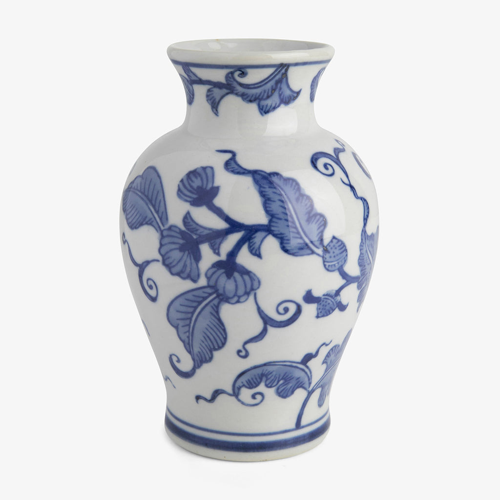 Dynasty Swirling Flower & Leaf Design Vase 15cm