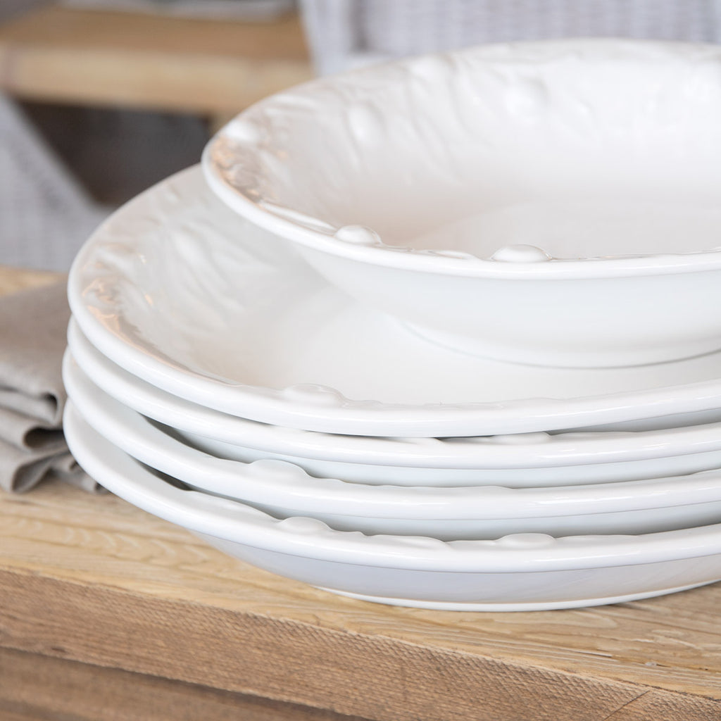 Embossed Olives Platter Dish Oval White