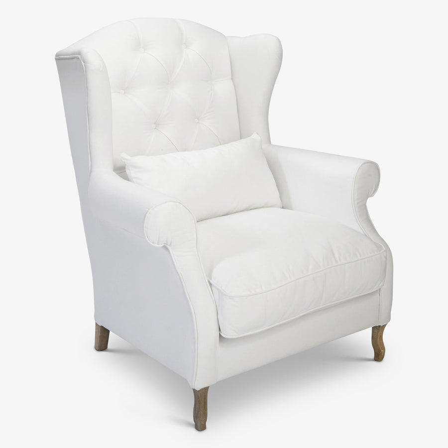 Emerson Wingback Chair White Front