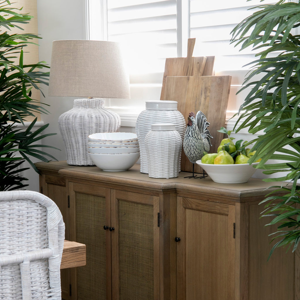 Bamboo Salad Bowl Styled On Buffet