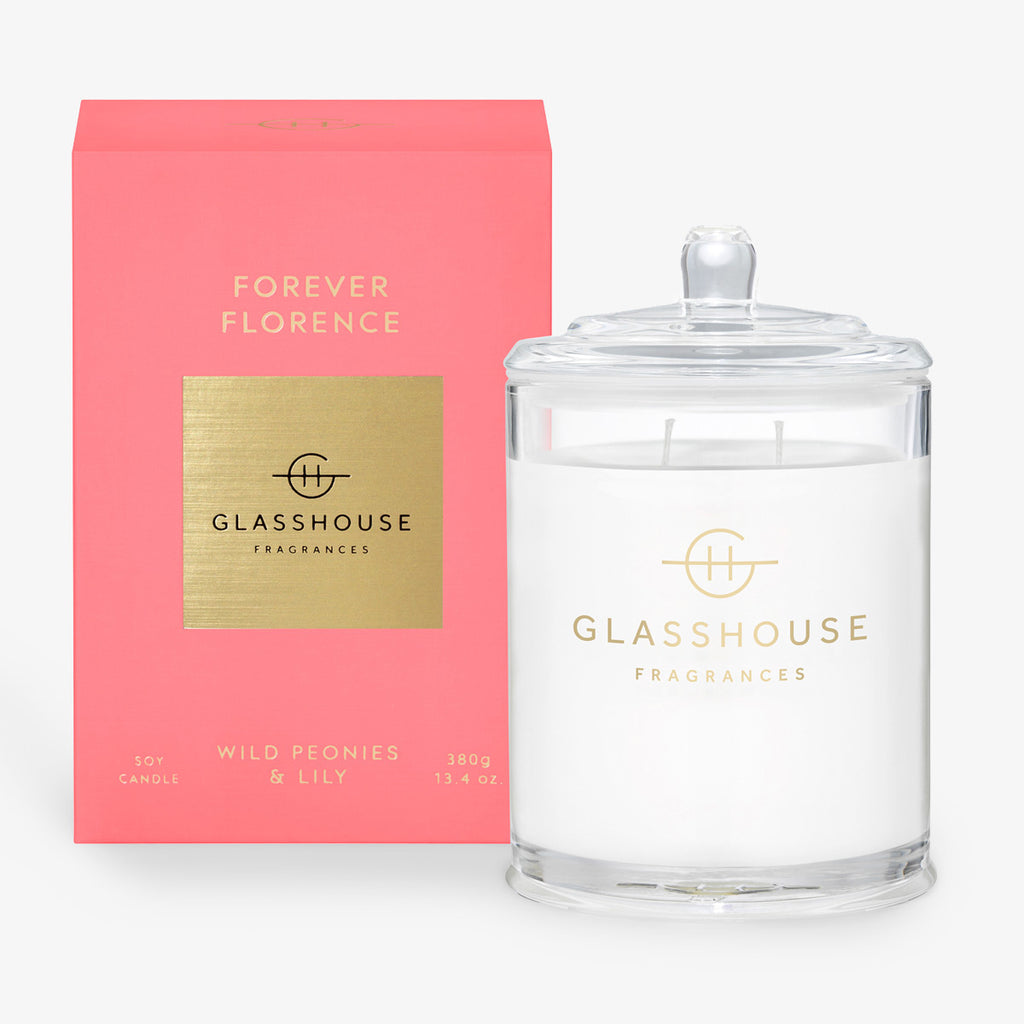 Glasshouse Candle Forever Florence (Wild Peonies & Lily)