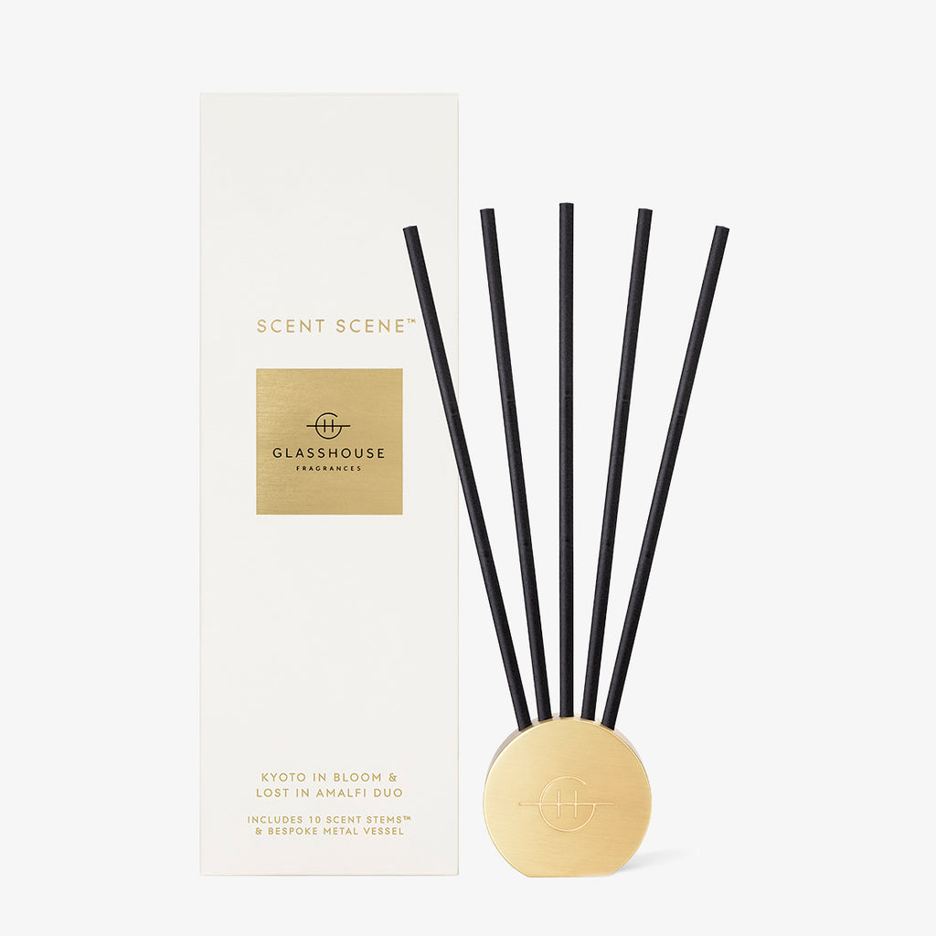 Glasshouse Scent Stems Duo With Vessel Kyoto & Amalfi