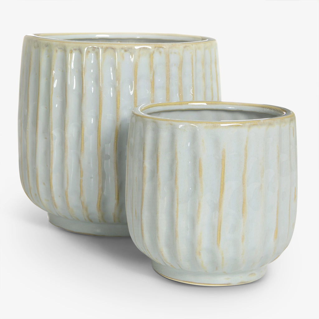 Glazed Stripe Pots