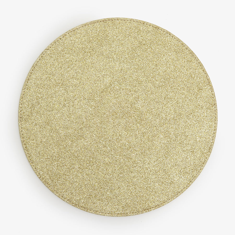 Glitter Placemat Round Gold