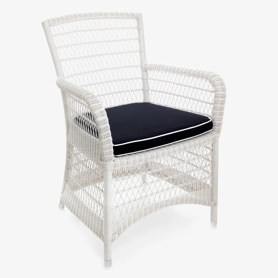 Hampton Outdoor Dining Chair White With Navy
