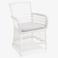 Hampton Outdoor Dining Chair in white with Ecru seat cushion