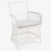 Hampton Outdoor Dining Chair in white with Ecru seat cushion