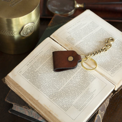 Leather & Brass Key Chain Ring Styled
