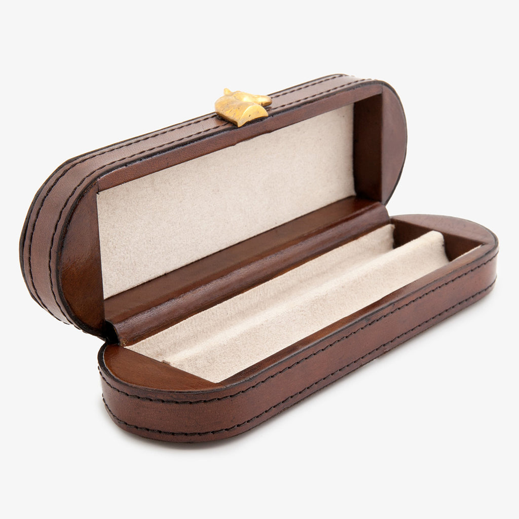 Leather Box With Horse Brown