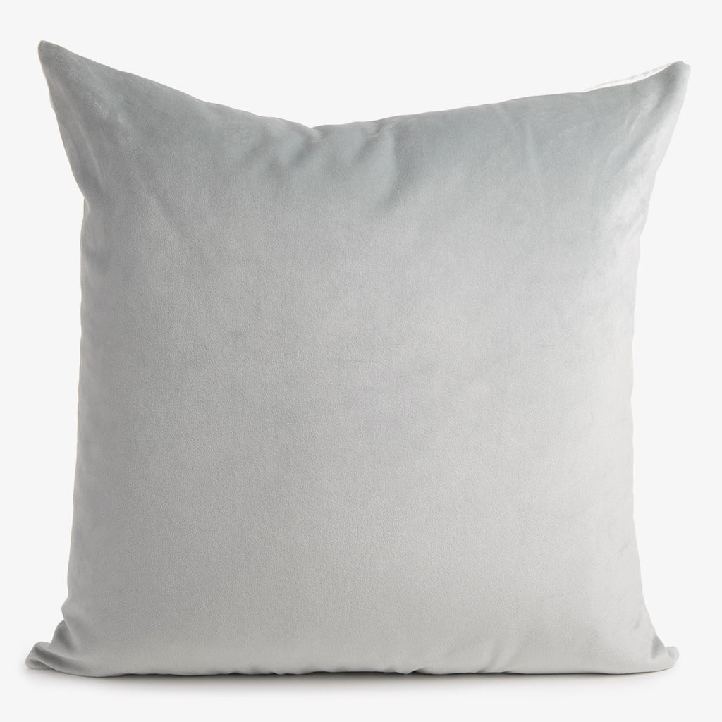 Light Grey Velvet With Off White Back Cushion Cover