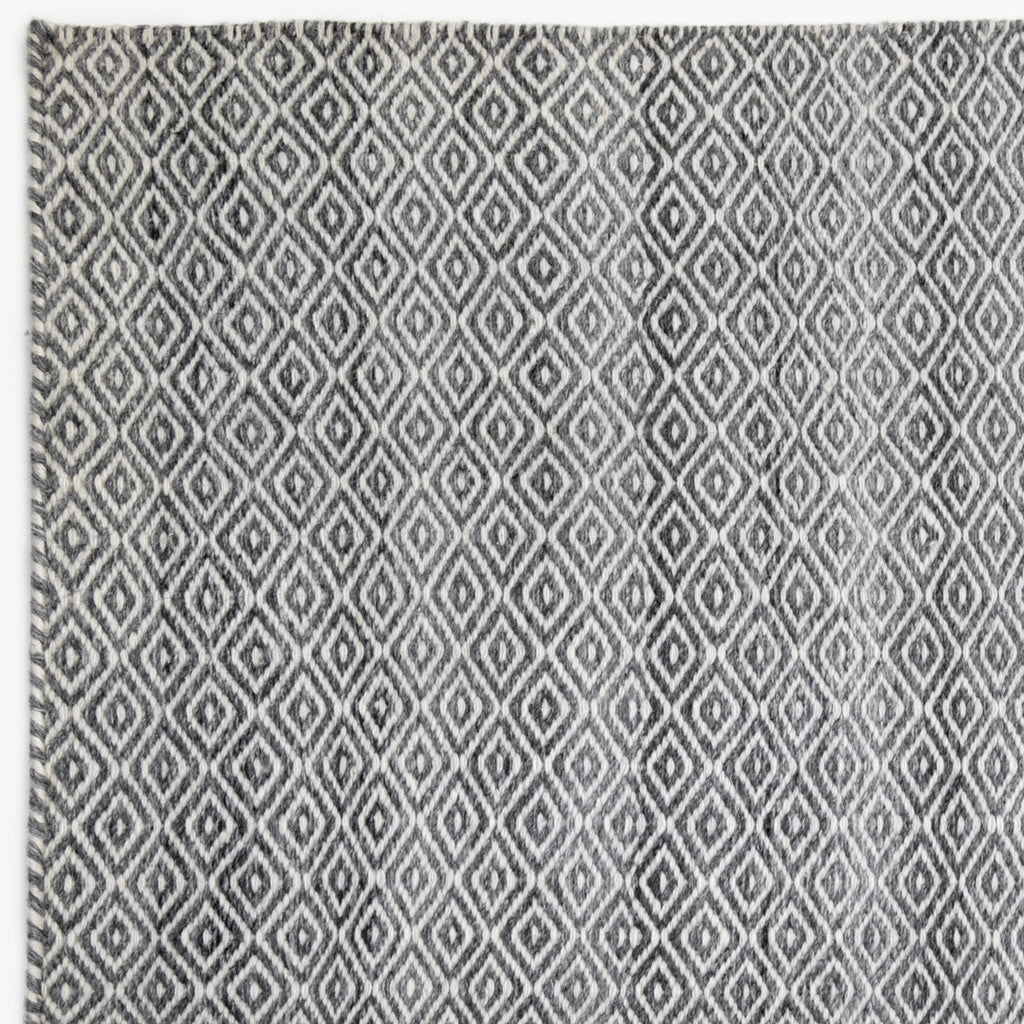 Diamond Pattern Indoor Outdoor Rug Grey