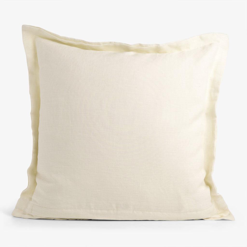 Linen Double Flange Cushion Cover Off White