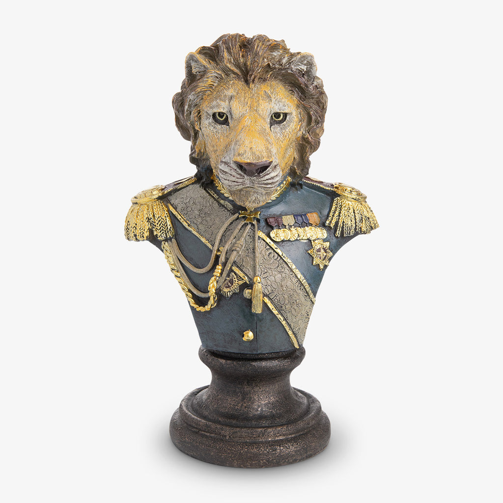 Lion Bust In Military Uniform