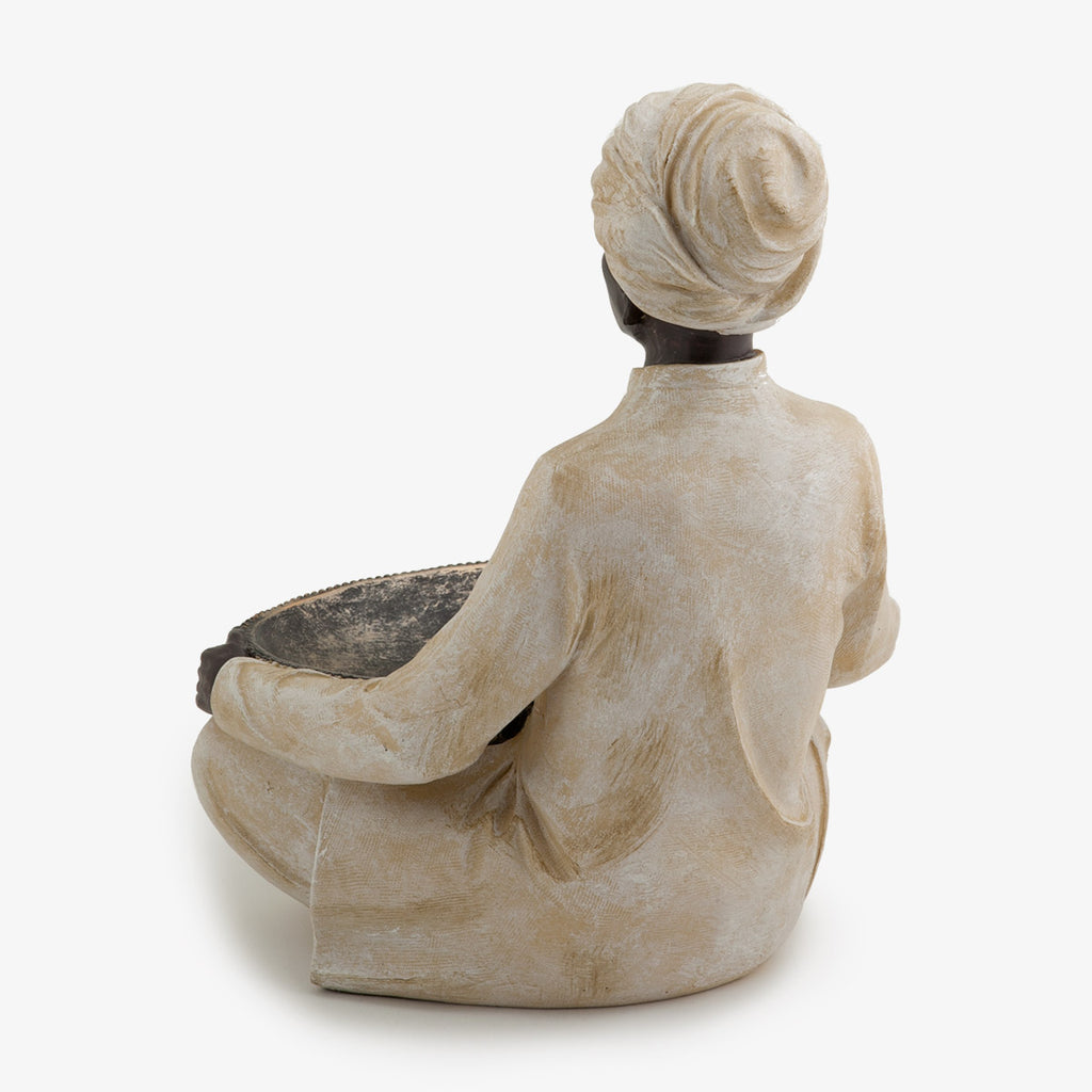 Man Holding Bowl Back