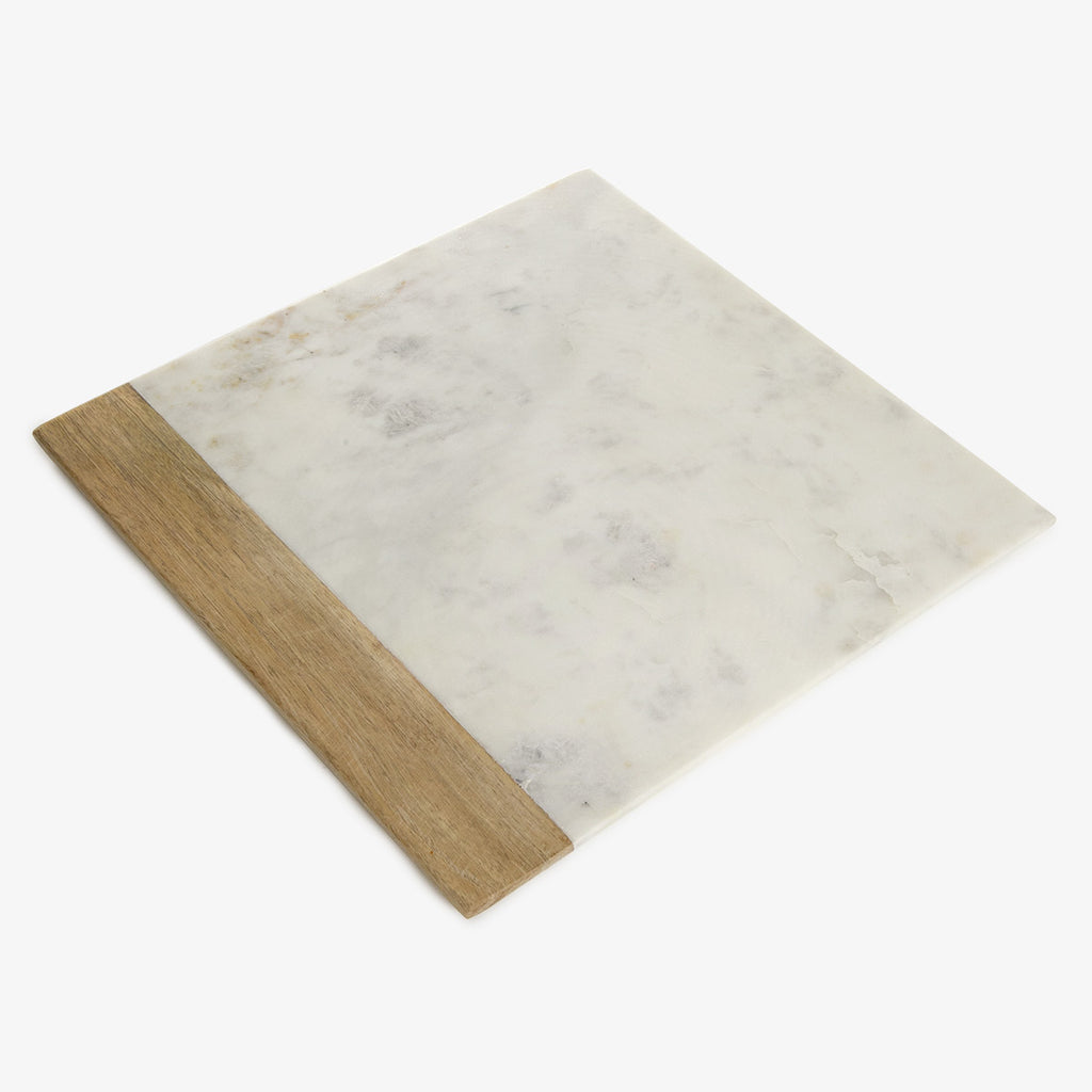 Marble & Timber Cheese Board Square 33 x 33cm