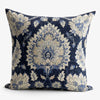 Medallion Cushion Navy & Flax 50 x 50cm