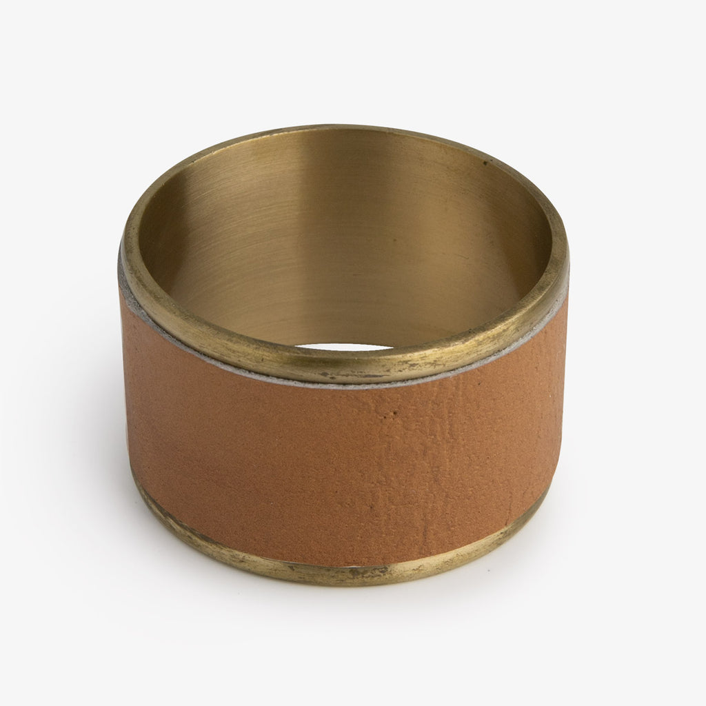 Napkin Ring Leather & Brass