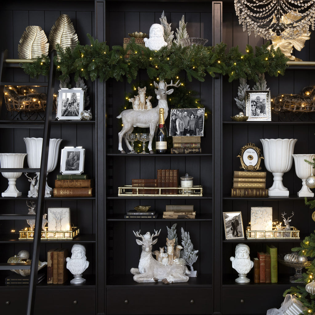 Slim Vermont Pre-Lit Swag 180cm Styled On Bookcase