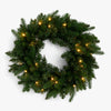 Slim Vermont Pre-Lit Wreaths Lights On