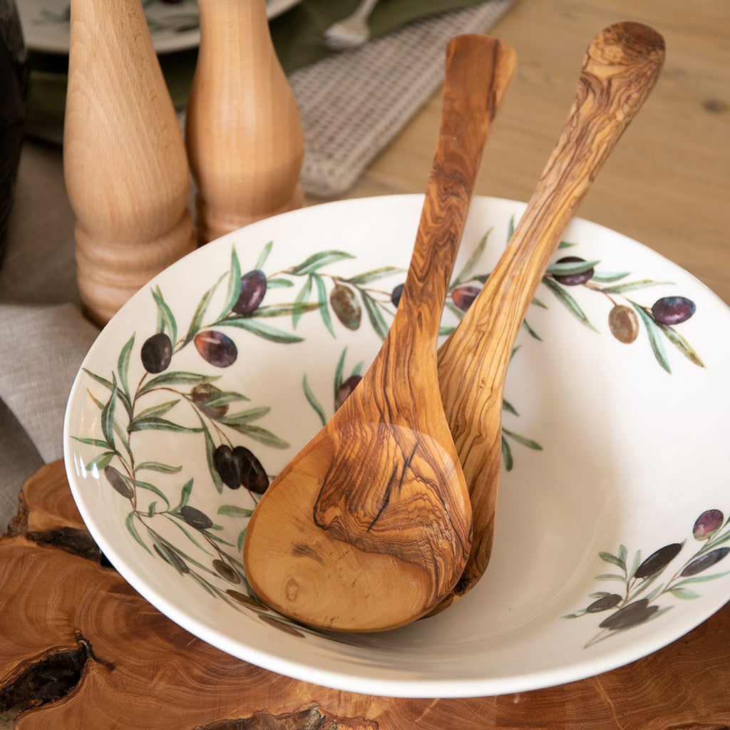 Olive Wood Serving Spoon Large Flat