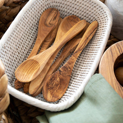Olive Wood Spoon Small Narrow Styled
