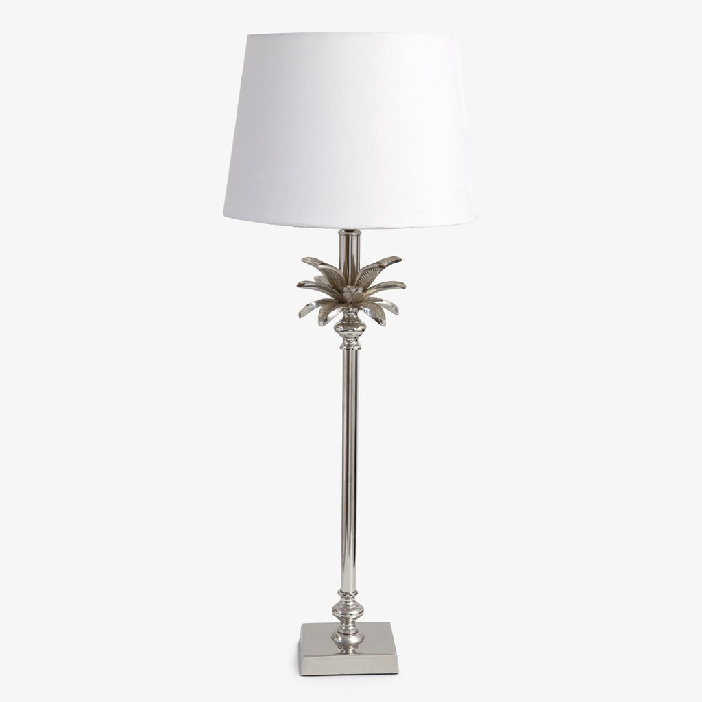 Palm Lamp Silver: White Shade