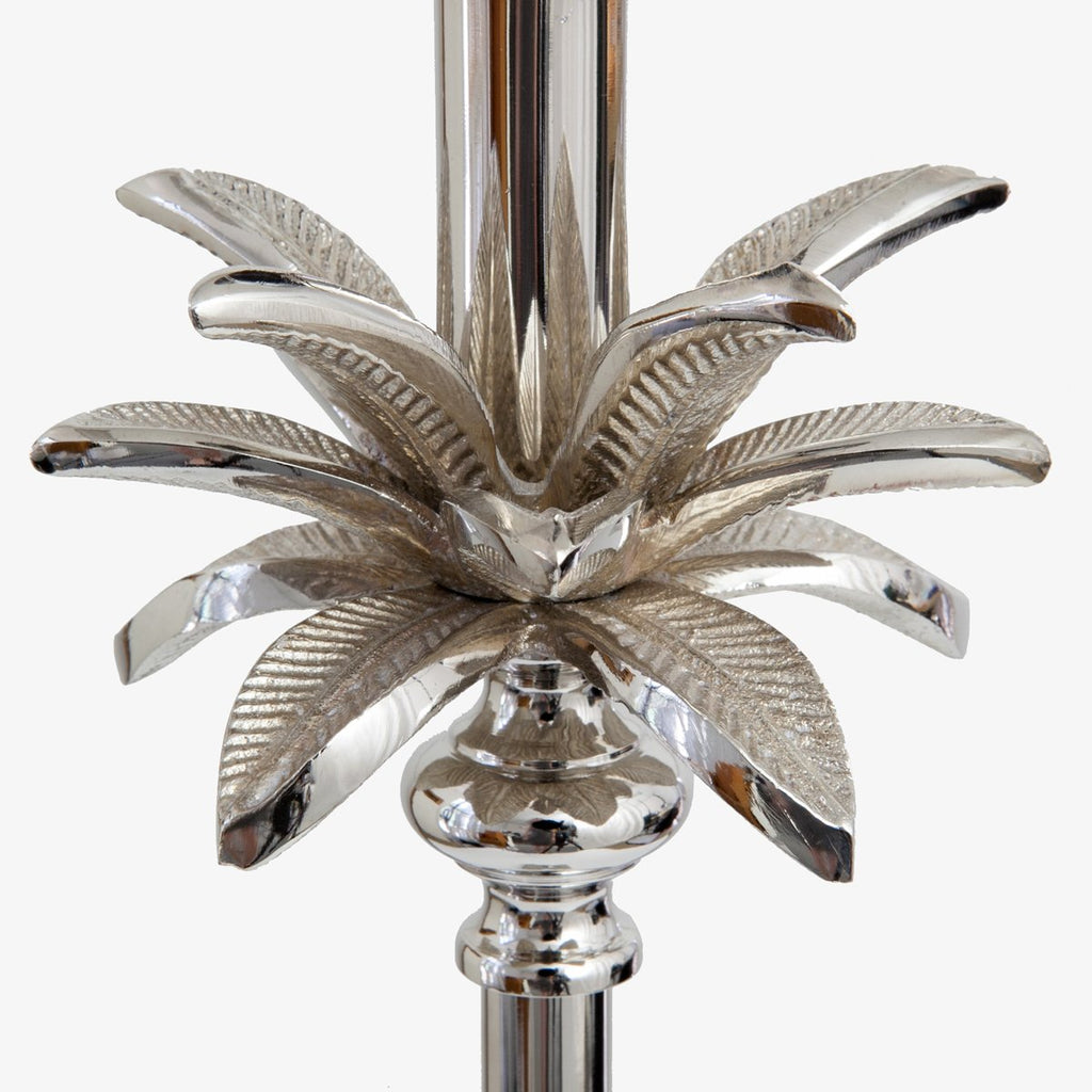 Palm Lamp Silver: White Shade Close Up