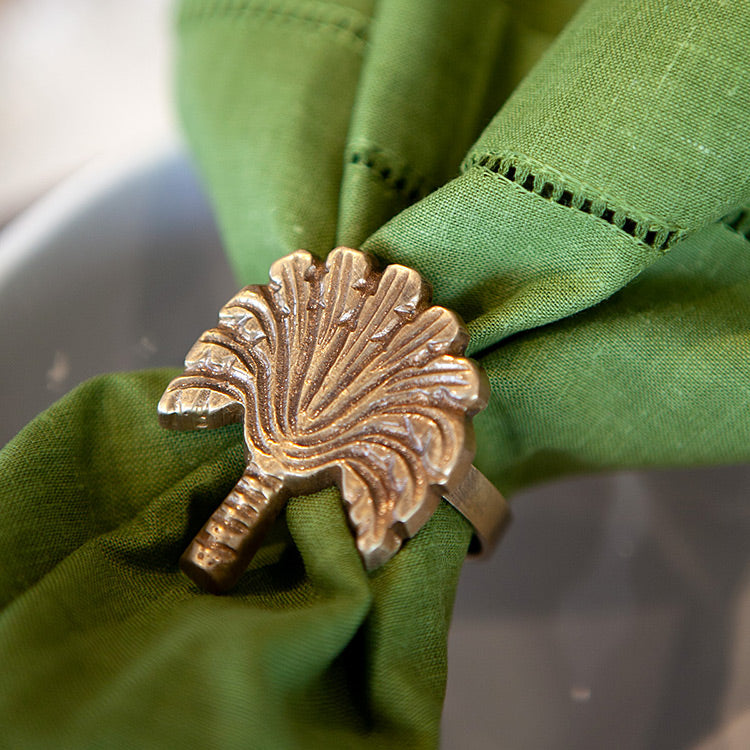 Palm Napkin Ring Brass