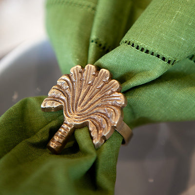 Palm Napkin Ring Brass Styled One