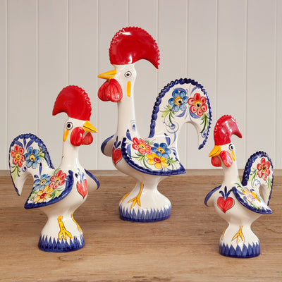 Portuguese Good-Luck Flower Roosters
