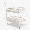 Rattan Bar Trolley White
