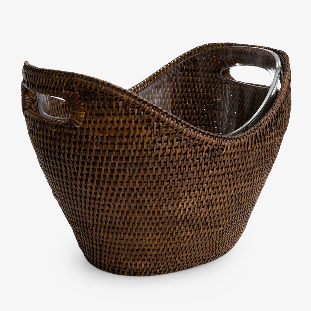 Rattan Champagne Bucket Oval Brown