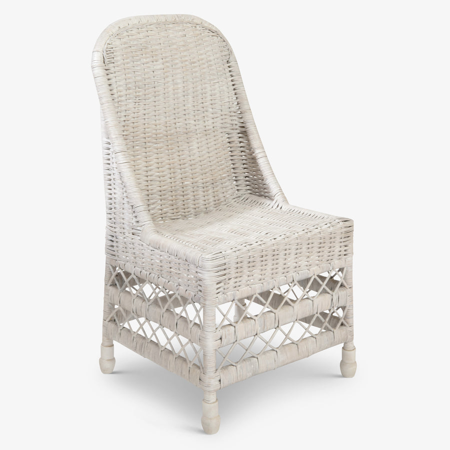 Rattan Dining Chair White Front