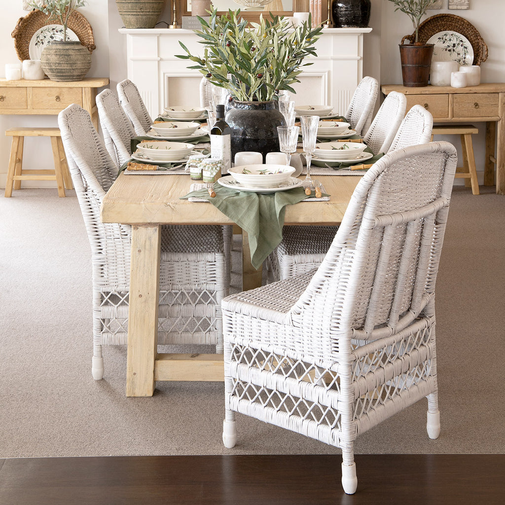 Rattan Dining Chair White