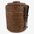 Rattan Ice Bucket With Tong Brown