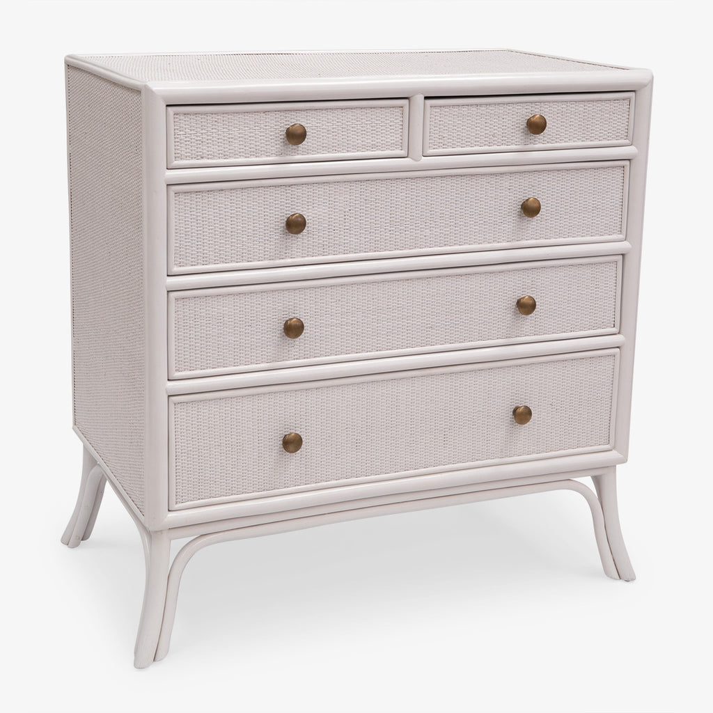 Rattan Indies Chest Of Drawers White