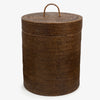 Rattan Laundry Hamper Round Brown