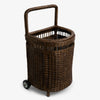 Rattan Market Cart Trolley Brown