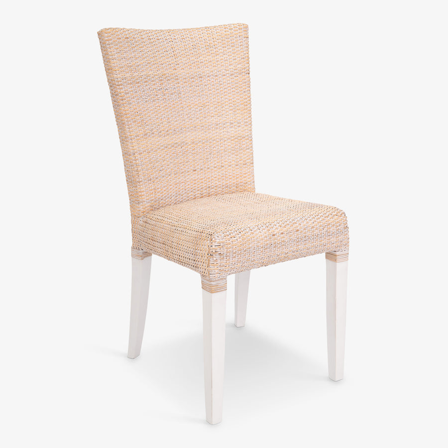 Rattan Park Chair Whitewashed Natural Front