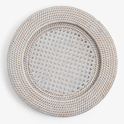 Rattan Placemat Recessed White