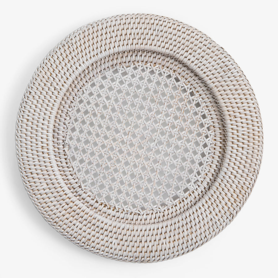 Rattan Placemat Recessed White