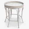 Rattan Raffles Lamp Table White