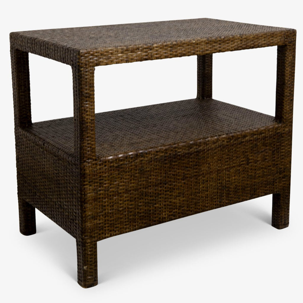 Rattan Side Table One Drawer