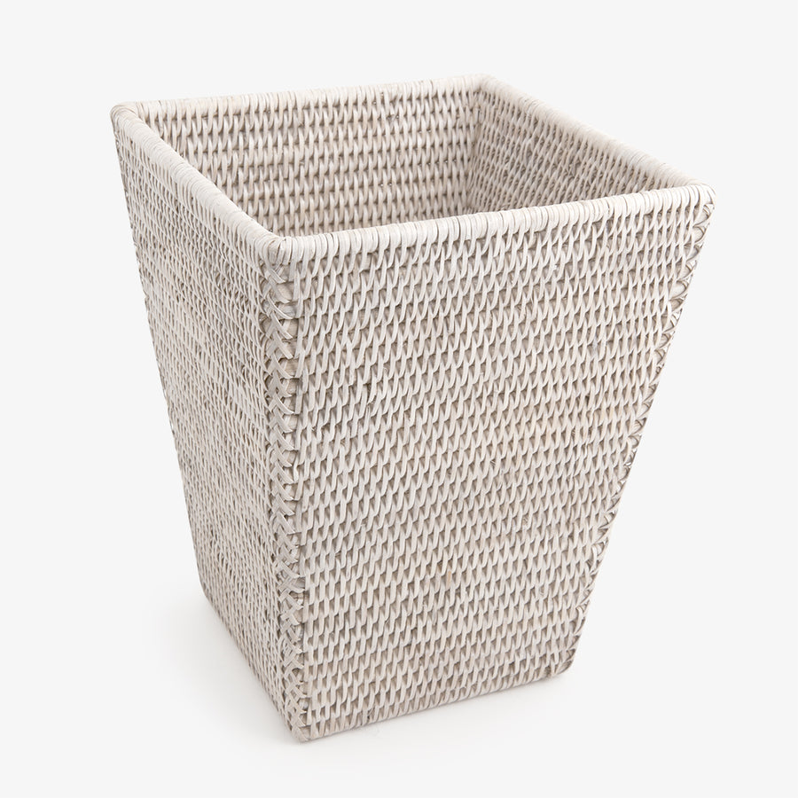 Rattan Waste Paper Bins White