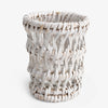 Rattan Votive Candle Holder White Front