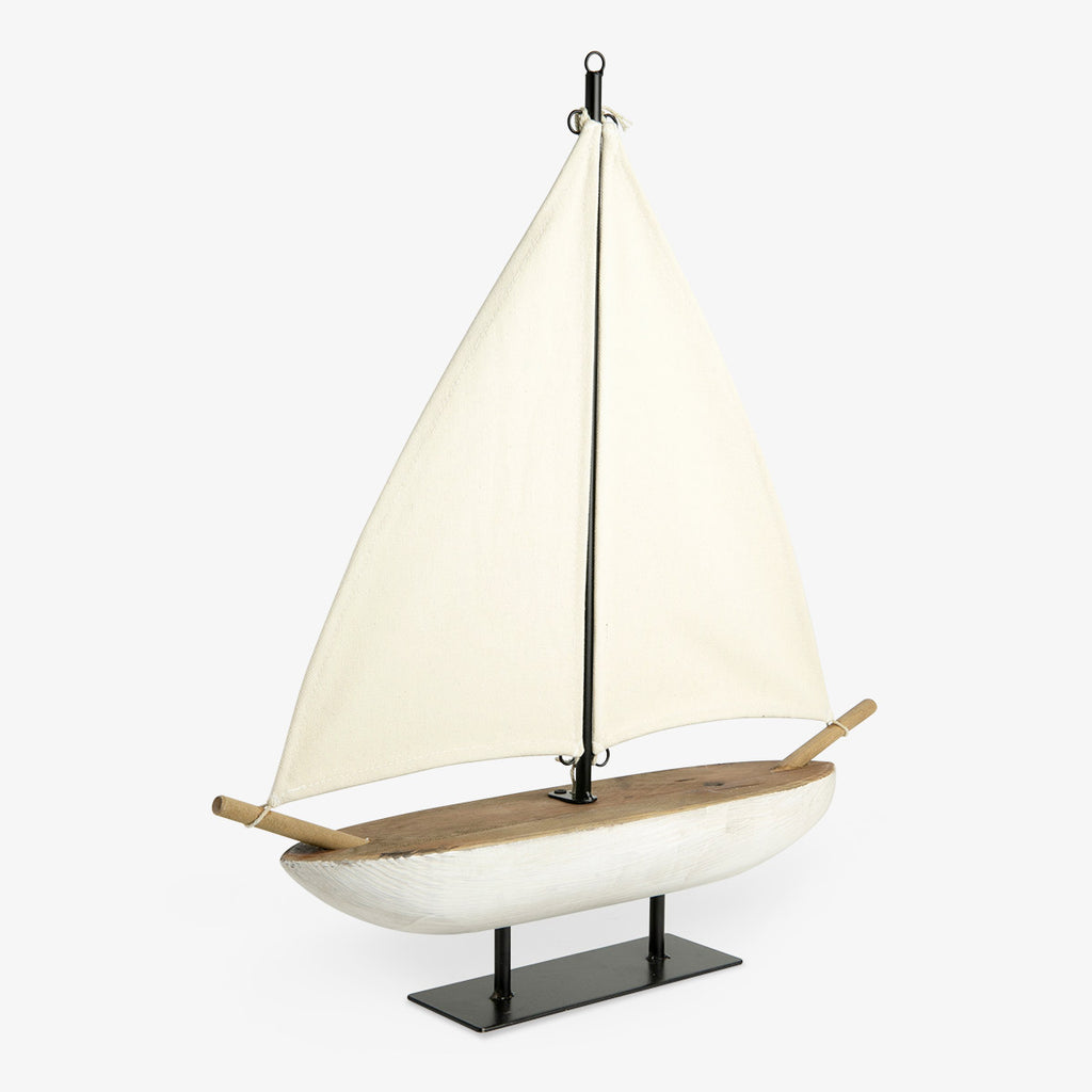 Timber Sailing Boat With Canvas Sails